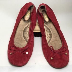 GH Bass ballet slippers red suede sz 9